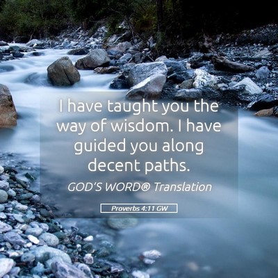 Picture 05 - Proverbs 4:11 GW - I have taught you the way of wisdom. I have - Bible Verse Picture