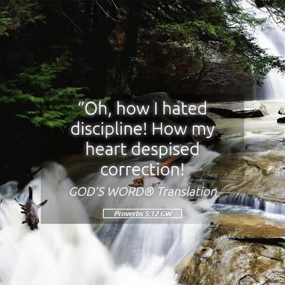 Picture 05 - Proverbs 5:12 GW - “Oh, how I hated discipline! How my heart - Bible Verse Picture