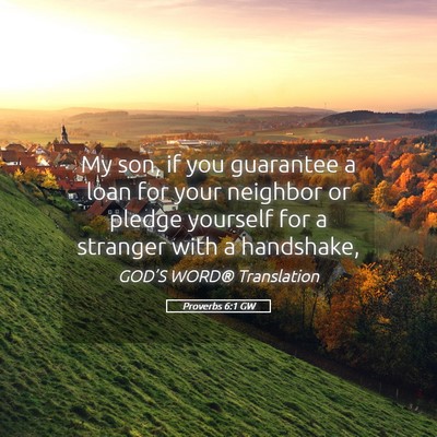 Picture 05 - Proverbs 6:1 GW - My son, if you guarantee a loan for your neighbor - Bible Verse Picture