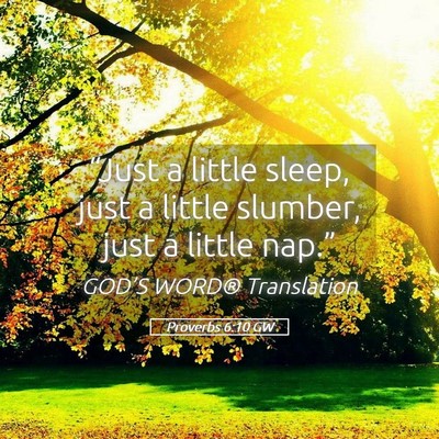 Picture 05 - Proverbs 6:10 GW - “Just a little sleep, just a little slumber, - Bible Verse Picture