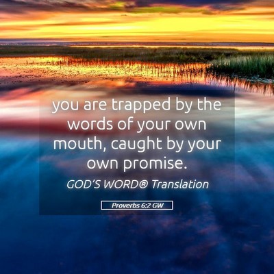 Picture 05 - Proverbs 6:2 GW - you are trapped by the words of your own mouth, - Bible Verse Picture