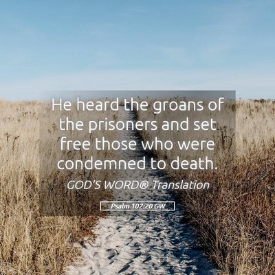 Picture 05 - Psalm 102:20 GW - He heard the groans of the prisoners and set free - Bible Verse Picture