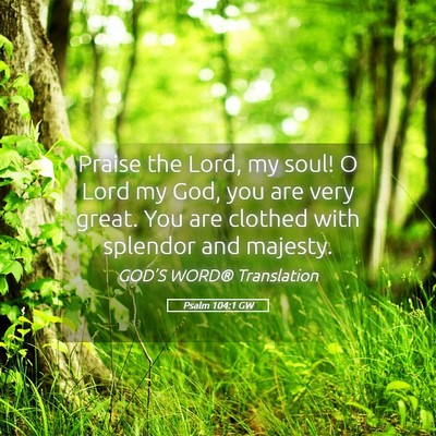 Picture 05 - Psalm 104:1 GW - Praise the Lord, my soul! O Lord my God, you are - Bible Verse Picture