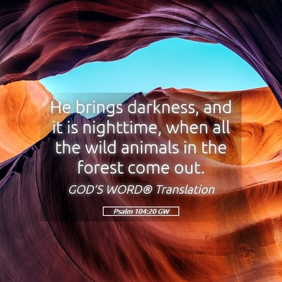 Picture 05 - Psalm 104:20 GW - He brings darkness, and it is nighttime, when all - Bible Verse Picture