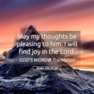 Picture 05 - Psalm 104:34 GW - May my thoughts be pleasing to him. I will find - Bible Verse Picture