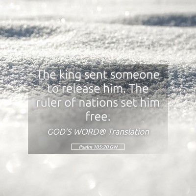 Picture 05 - Psalm 105:20 GW - The king sent someone to release him. The ruler - Bible Verse Picture