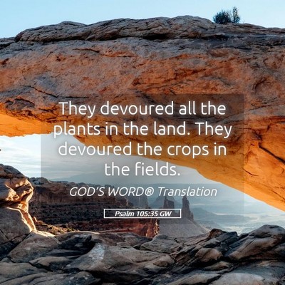Picture 05 - Psalm 105:35 GW - They devoured all the plants in the land. They - Bible Verse Picture