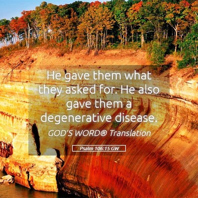 Picture 05 - Psalm 106:15 GW - He gave them what they asked for. He also gave - Bible Verse Picture
