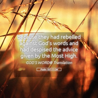 Picture 05 - Psalm 107:11 GW - because they had rebelled against God’s words - Bible Verse Picture