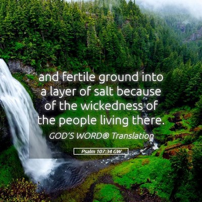 Picture 05 - Psalm 107:34 GW - and fertile ground into a layer of salt because - Bible Verse Picture