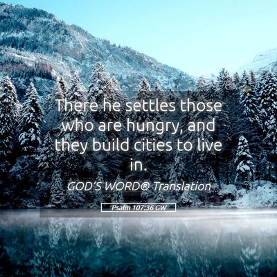 Picture 05 - Psalm 107:36 GW - There he settles those who are hungry, and they - Bible Verse Picture