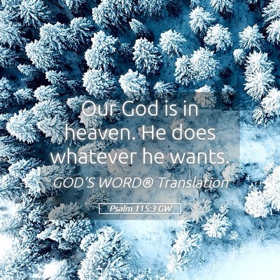 Picture 05 - Psalm 115:3 GW - Our God is in heaven. He does whatever he - Bible Verse Picture