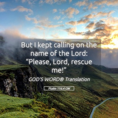 Picture 05 - Psalm 116:4 GW - But I kept calling on the name of the Lord: - Bible Verse Picture