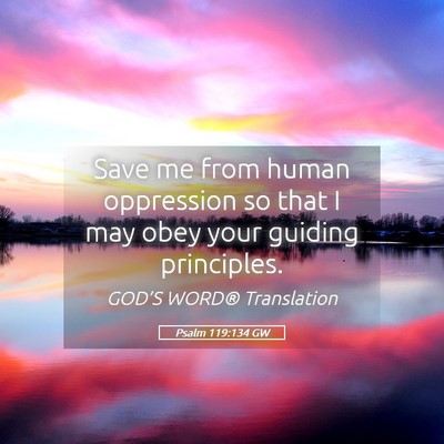 Picture 05 - Psalm 119:134 GW - Save me from human oppression so that I may obey - Bible Verse Picture