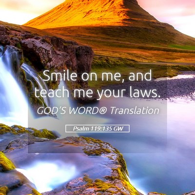 Picture 05 - Psalm 119:135 GW - Smile on me, and teach me your - Bible Verse Picture