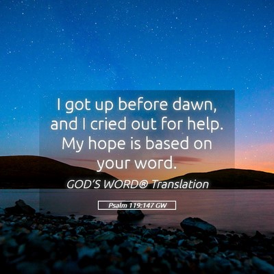 Picture 05 - Psalm 119:147 GW - I got up before dawn, and I cried out for help. - Bible Verse Picture