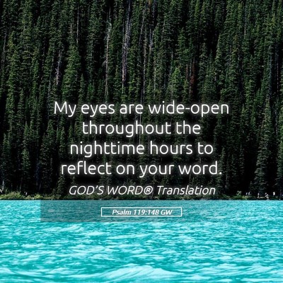 Picture 05 - Psalm 119:148 GW - My eyes are wide-open throughout the nighttime - Bible Verse Picture