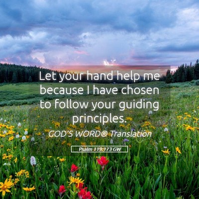 Picture 05 - Psalm 119:173 GW - Let your hand help me because I have chosen to - Bible Verse Picture
