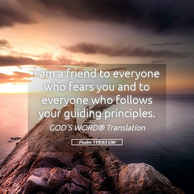 Picture 05 - Psalm 119:63 GW - I am a friend to everyone who fears you and to - Bible Verse Picture
