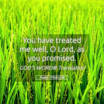 Picture 05 - Psalm 119:65 GW - You have treated me well, O Lord, as you - Bible Verse Picture