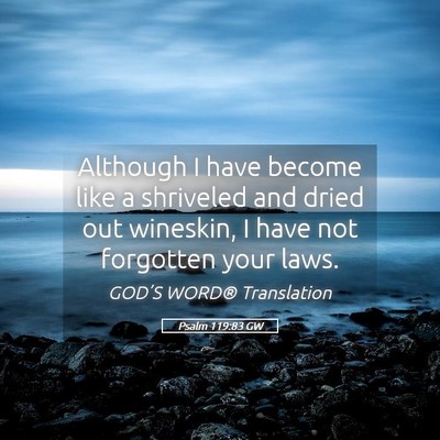 Picture 05 - Psalm 119:83 GW - Although I have become like a shriveled and dried - Bible Verse Picture
