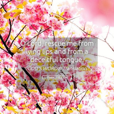 Picture 05 - Psalm 120:2 GW - O Lord, rescue me from lying lips and from a - Bible Verse Picture