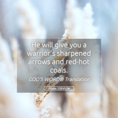 Picture 05 - Psalm 120:4 GW - He will give you a warrior’s sharpened arrows - Bible Verse Picture