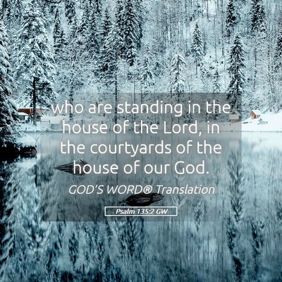 Picture 05 - Psalm 135:2 GW - who are standing in the house of the Lord, in the - Bible Verse Picture