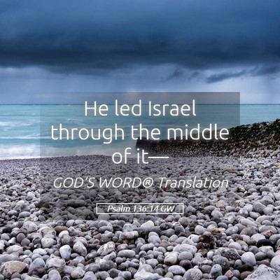 Picture 05 - Psalm 136:14 GW - He led Israel through the middle of - Bible Verse Picture