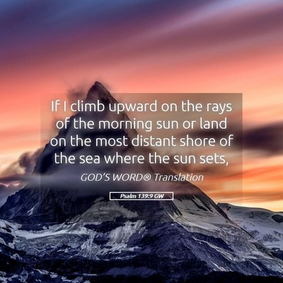 Picture 05 - Psalm 139:9 GW - If I climb upward on the rays of the morning sun - Bible Verse Picture