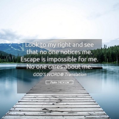Picture 05 - Psalm 142:4 GW - Look to my right and see that no one notices me. - Bible Verse Picture