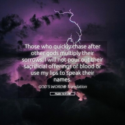 Picture 05 - Psalm 16:4 GW - Those who quickly chase after other gods multiply - Bible Verse Picture