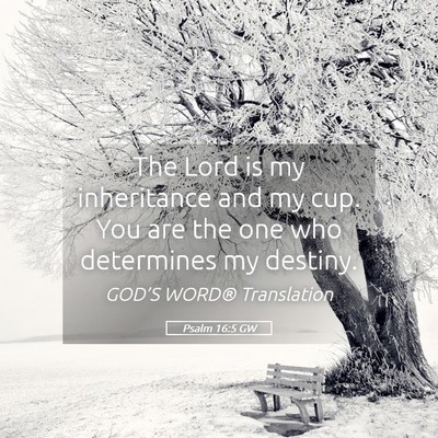 Picture 05 - Psalm 16:5 GW - The Lord is my inheritance and my cup. You are - Bible Verse Picture