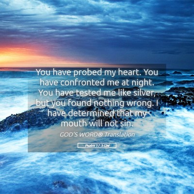 Picture 05 - Psalm 17:3 GW - You have probed my heart. You have confronted me - Bible Verse Picture