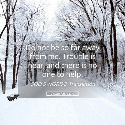 Picture 05 - Psalm 22:11 GW - Do not be so far away from me. Trouble is near, - Bible Verse Picture