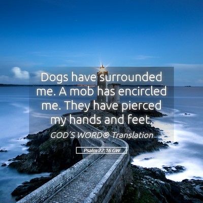 Picture 05 - Psalm 22:16 GW - Dogs have surrounded me. A mob has encircled me. - Bible Verse Picture
