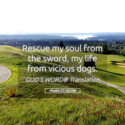 Picture 05 - Psalm 22:20 GW - Rescue my soul from the sword, my life from - Bible Verse Picture