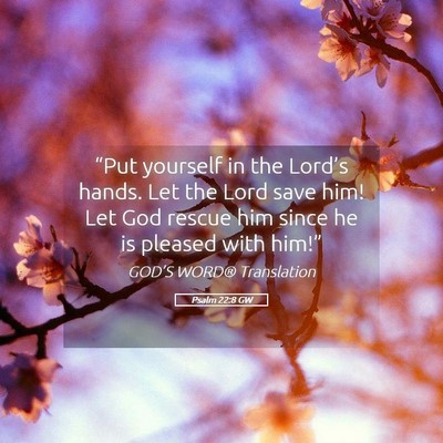 Picture 05 - Psalm 22:8 GW - “Put yourself in the Lord’s hands. Let the - Bible Verse Picture