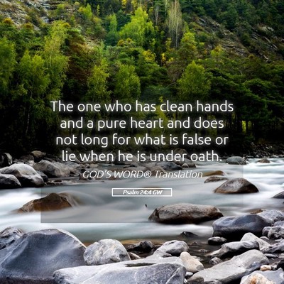 Picture 05 - Psalm 24:4 GW - The one who has clean hands and a pure heart and - Bible Verse Picture