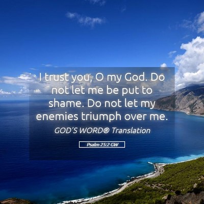Picture 05 - Psalm 25:2 GW - I trust you, O my God. Do not let me be put to - Bible Verse Picture