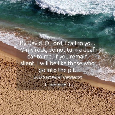 Picture 05 - Psalm 28:1 GW - By David. O Lord, I call to you. O my rock, do - Bible Verse Picture