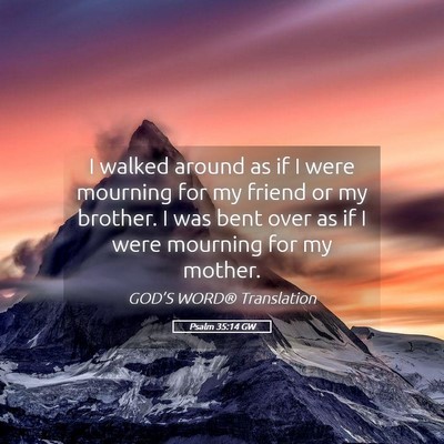 Picture 05 - Psalm 35:14 GW - I walked around as if I were mourning for my - Bible Verse Picture
