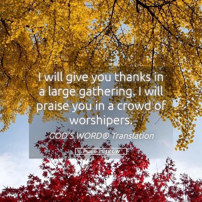 Picture 05 - Psalm 35:18 GW - I will give you thanks in a large gathering. I - Bible Verse Picture