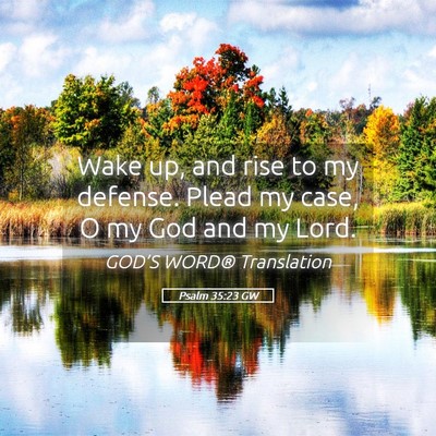 Picture 05 - Psalm 35:23 GW - Wake up, and rise to my defense. Plead my case, O - Bible Verse Picture