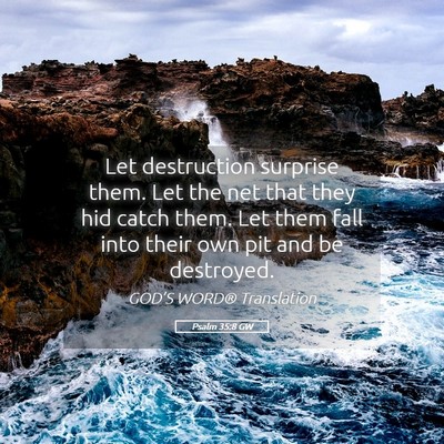 Picture 05 - Psalm 35:8 GW - Let destruction surprise them. Let the net that - Bible Verse Picture