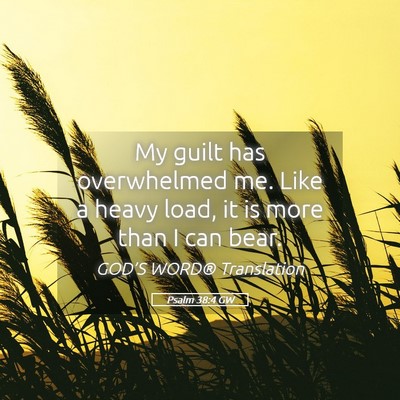 Picture 05 - Psalm 38:4 GW - My guilt has overwhelmed me. Like a heavy load, - Bible Verse Picture