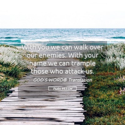 Picture 05 - Psalm 44:5 GW - With you we can walk over our enemies. With your - Bible Verse Picture