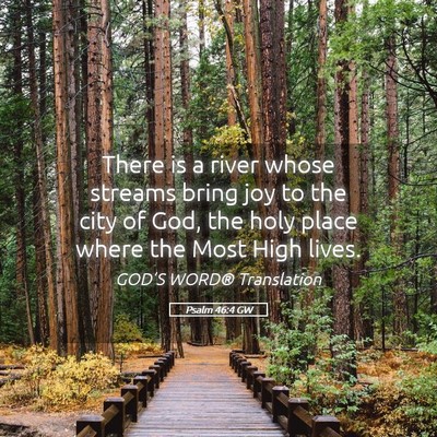 Picture 05 - Psalm 46:4 GW - There is a river whose streams bring joy to the - Bible Verse Picture