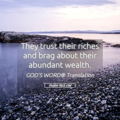 Picture 05 - Psalm 49:6 GW - They trust their riches and brag about their - Bible Verse Picture