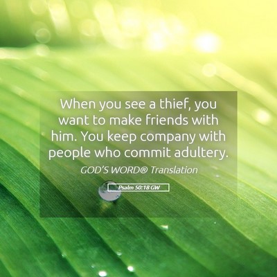 Picture 05 - Psalm 50:18 GW - When you see a thief, you want to make friends - Bible Verse Picture